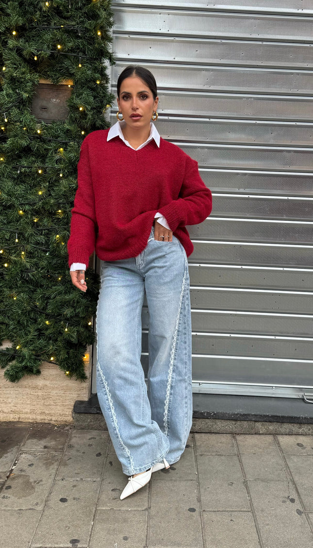 Maglione Oversize Bordeaux