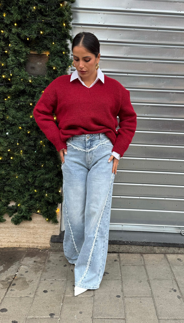 Maglione Oversize Bordeaux