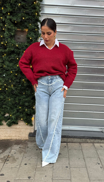 Maglione Oversize Bordeaux