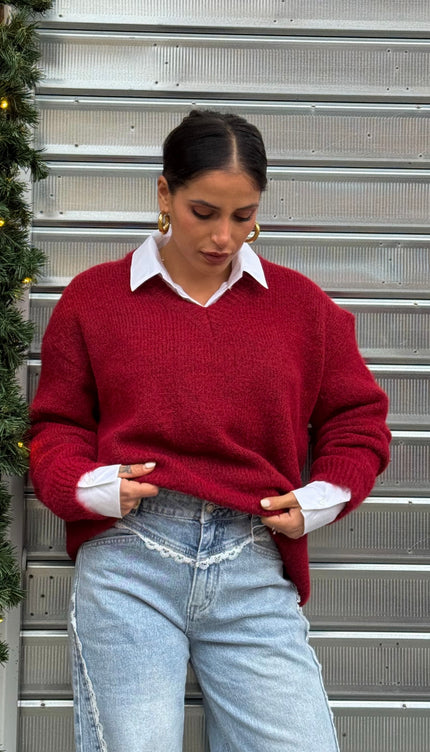 Maglione Oversize Bordeaux