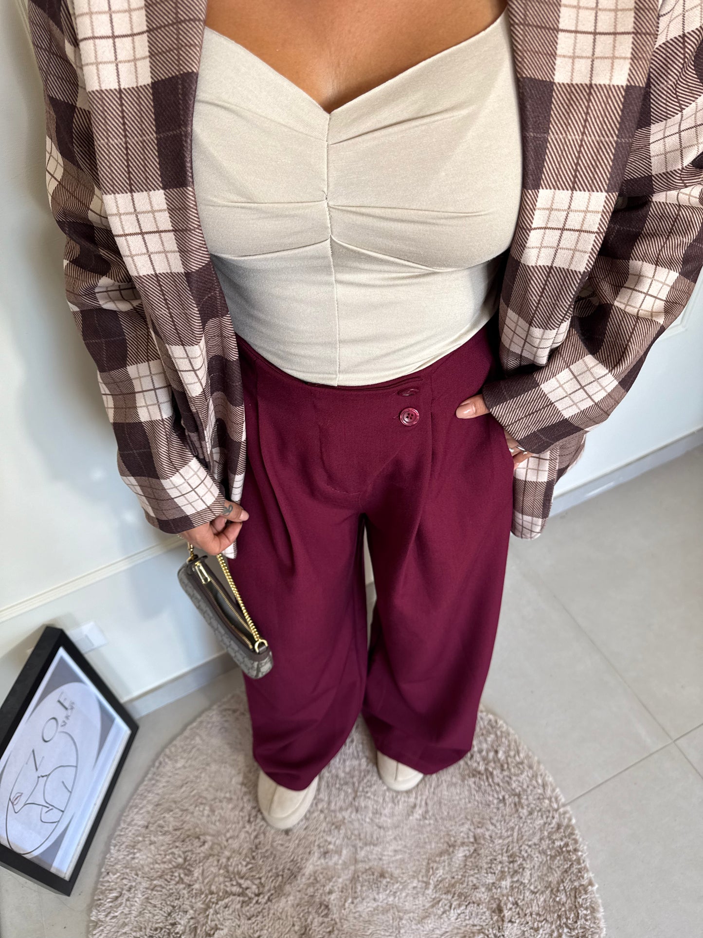 Pant Palazzo Bordeaux