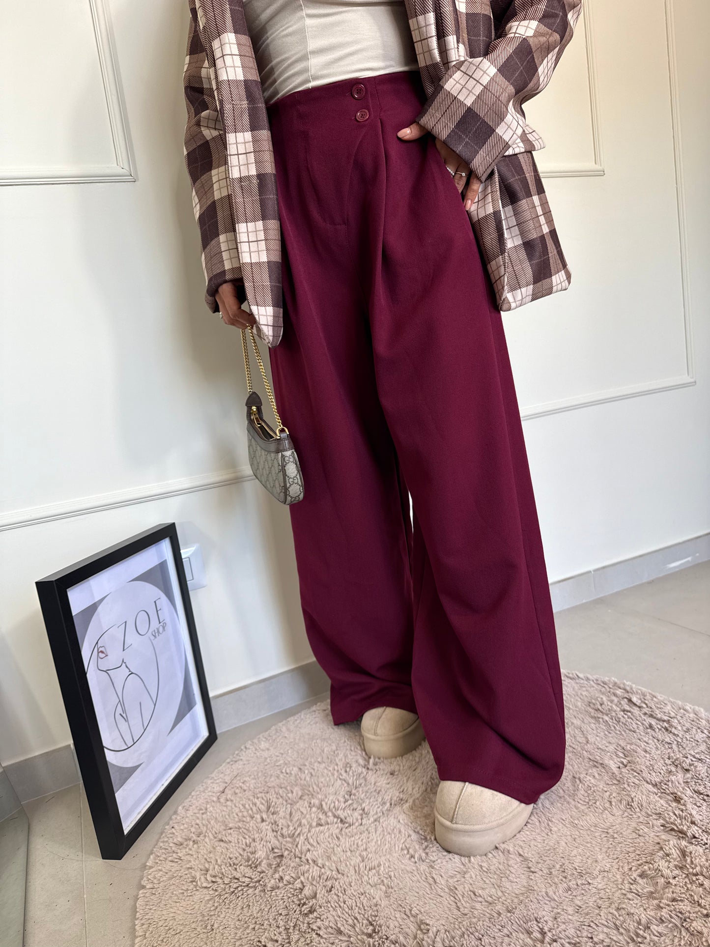 Pant Palazzo Bordeaux