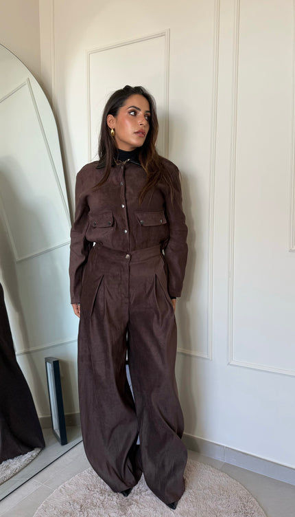 Completo in suede Sara