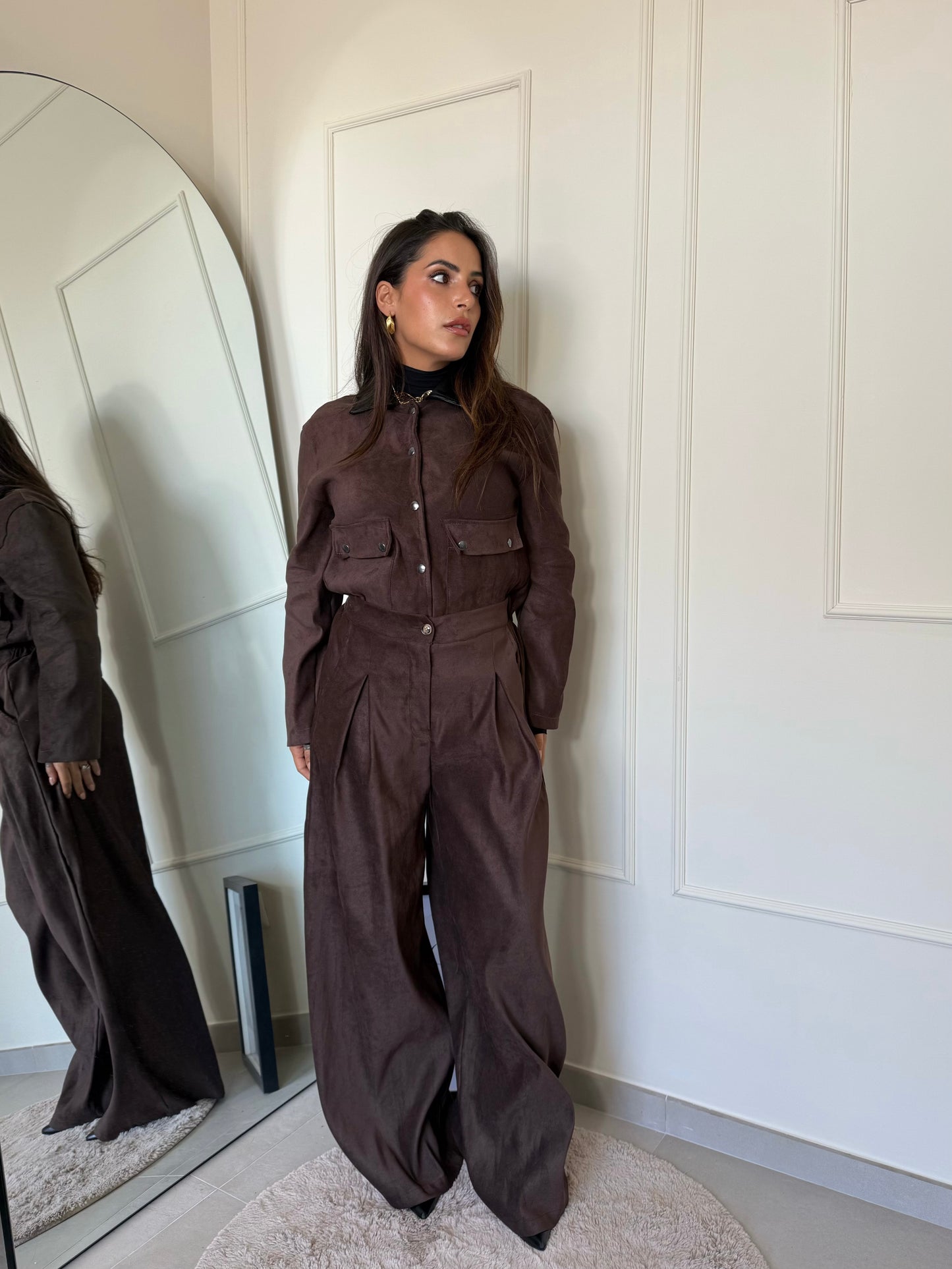 Completo in suede Sara