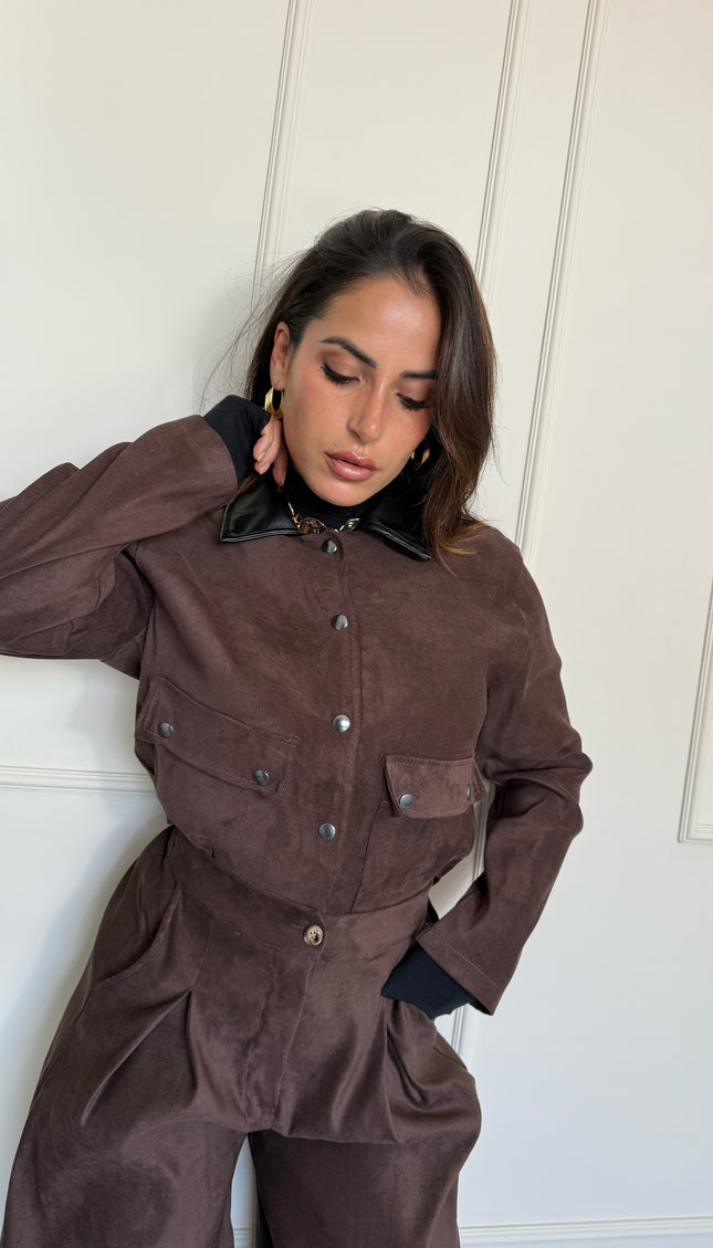 Completo in suede Sara