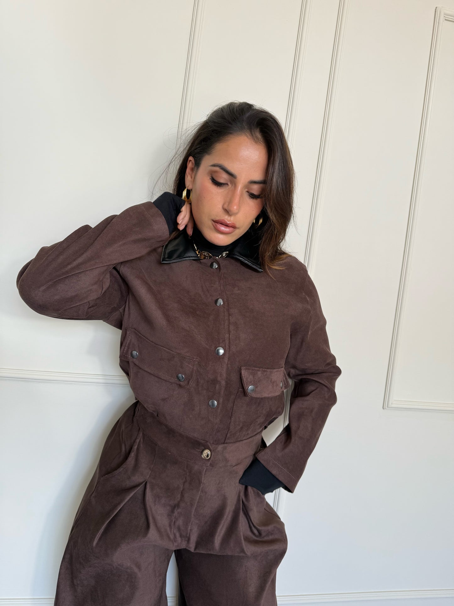 Completo in suede Sara