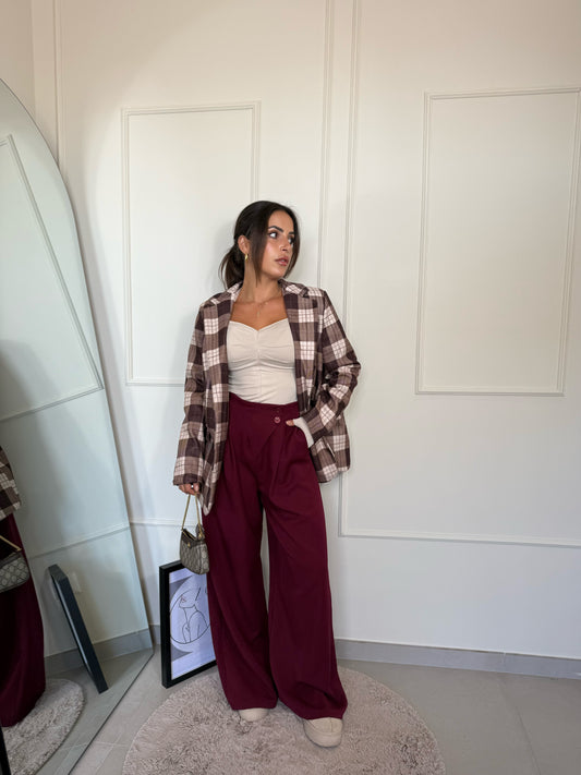 Pant Palazzo Bordeaux