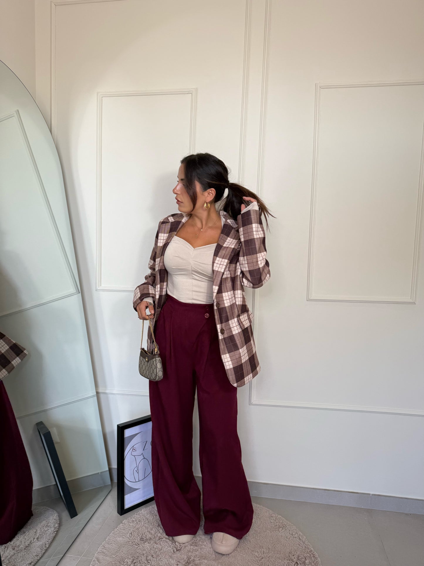 Pant Palazzo Bordeaux