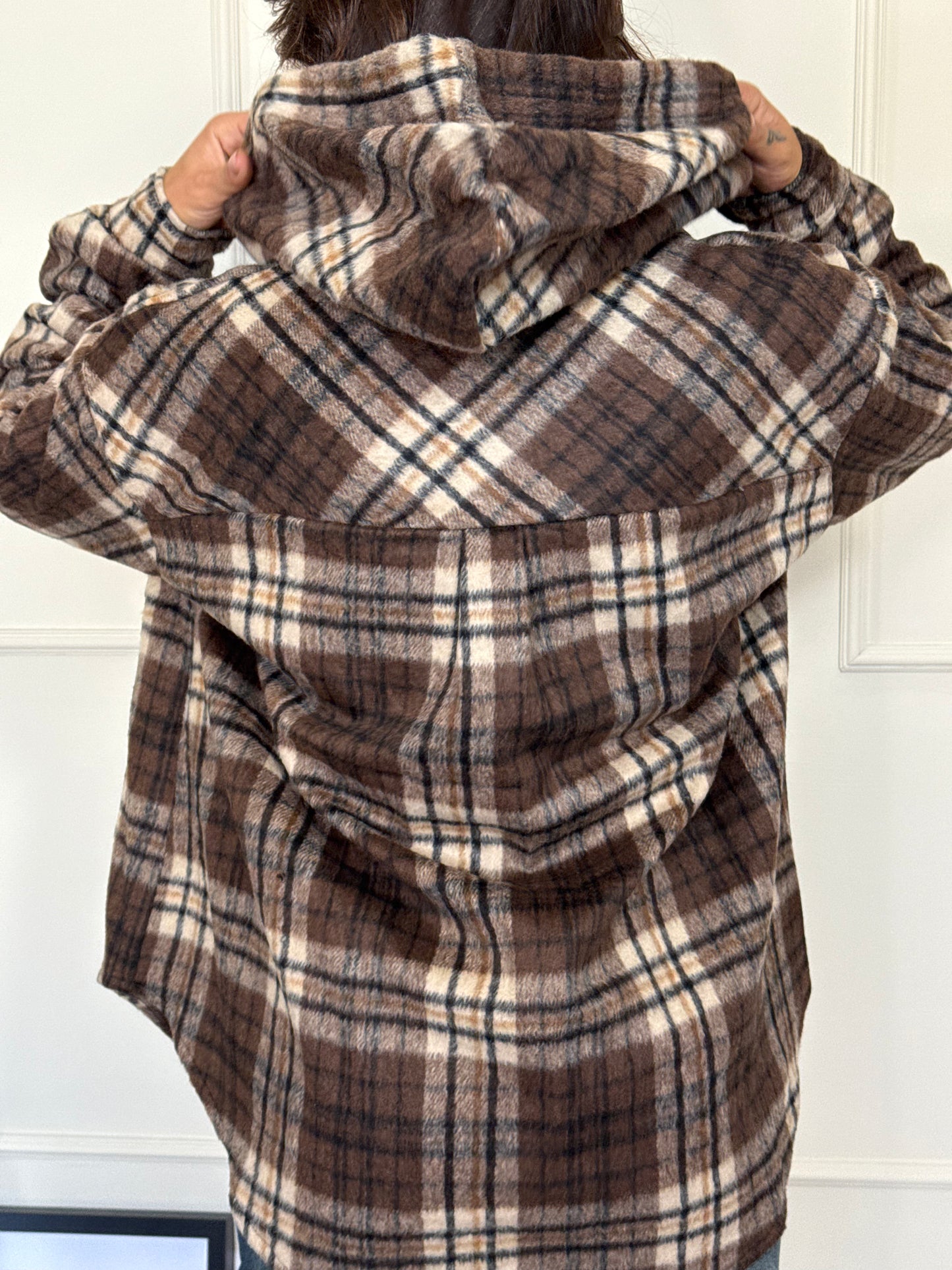 Giacca quadri con cappuccio