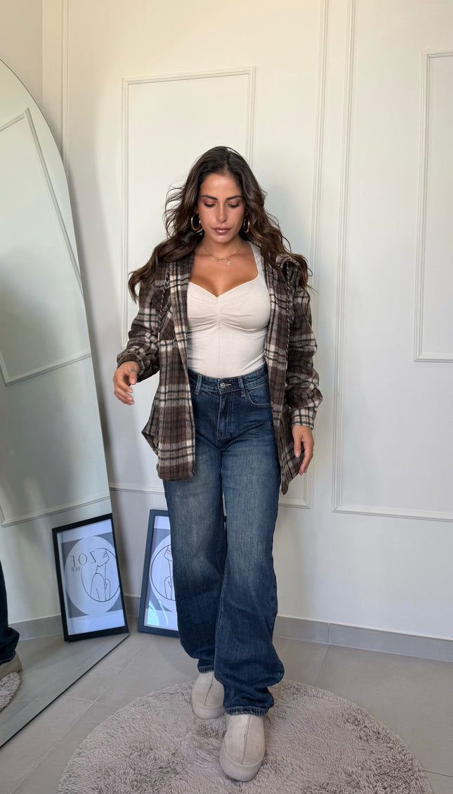 Giacca quadri con cappuccio