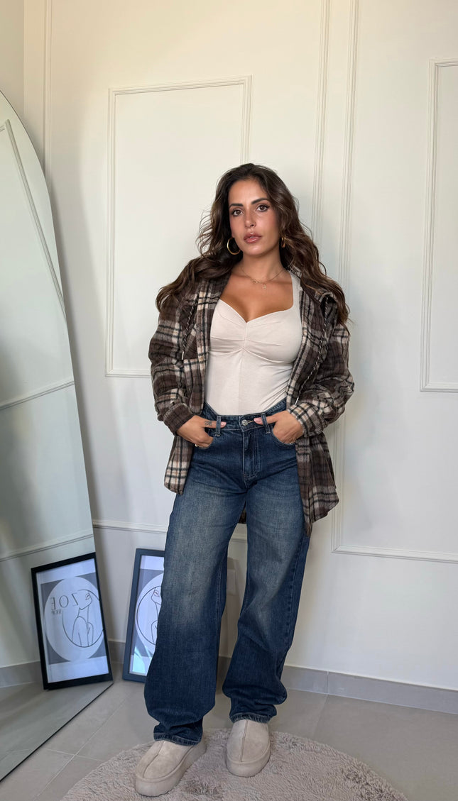 Giacca quadri con cappuccio