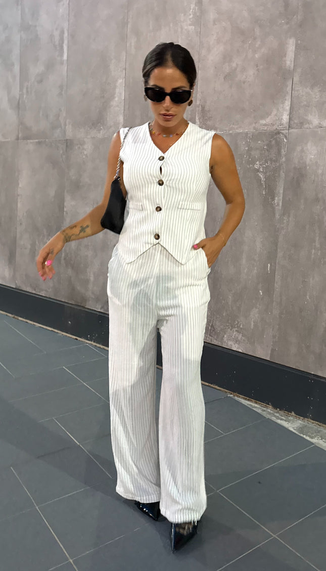 Coordinato Gessato Bianco