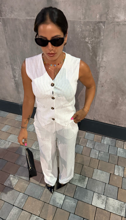 Coordinato Gessato Bianco