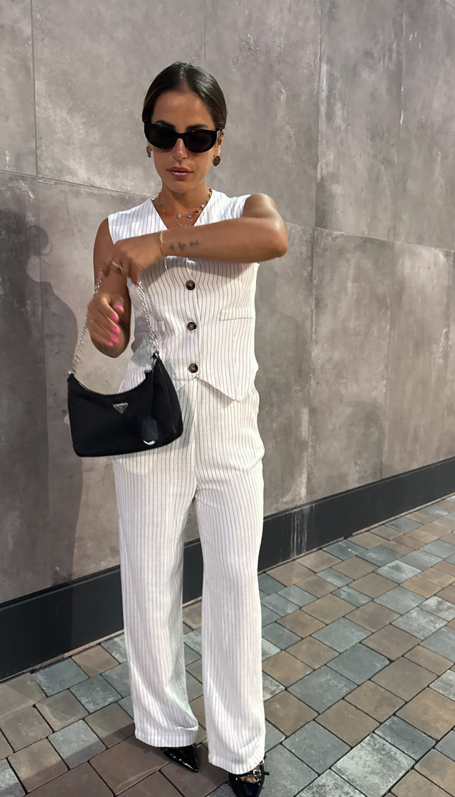 Coordinato Gessato Bianco