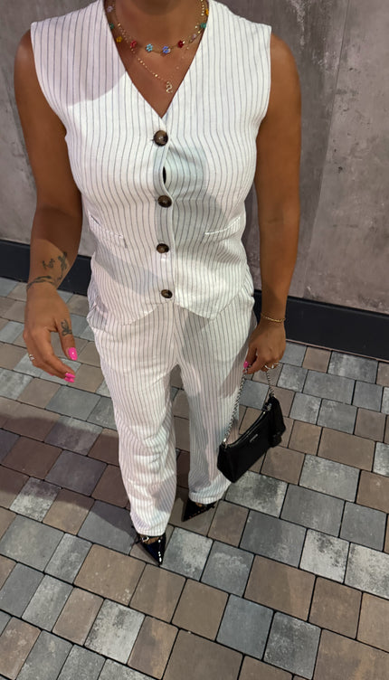 Coordinato Gessato Bianco