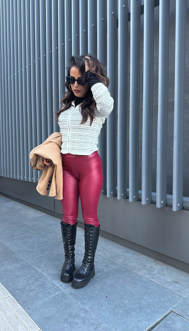 Leggings Ecopelle Bordeaux
