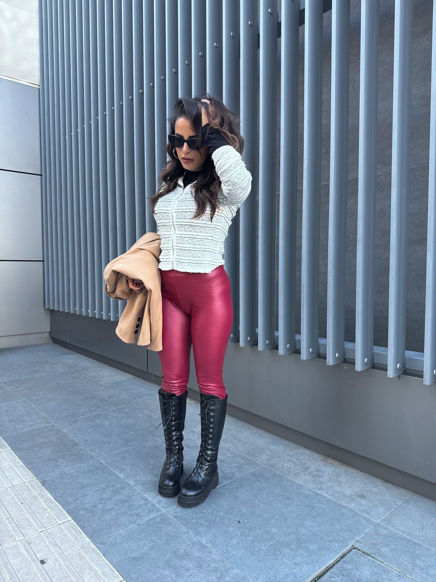 Leggings Ecopelle Bordeaux