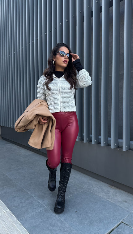 Leggings Ecopelle Bordeaux