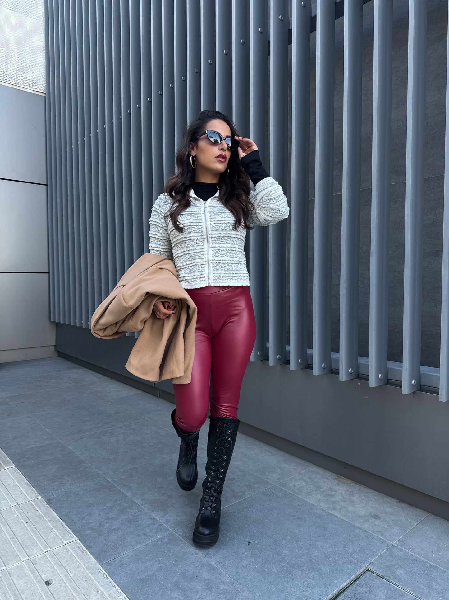 Leggings Ecopelle Bordeaux