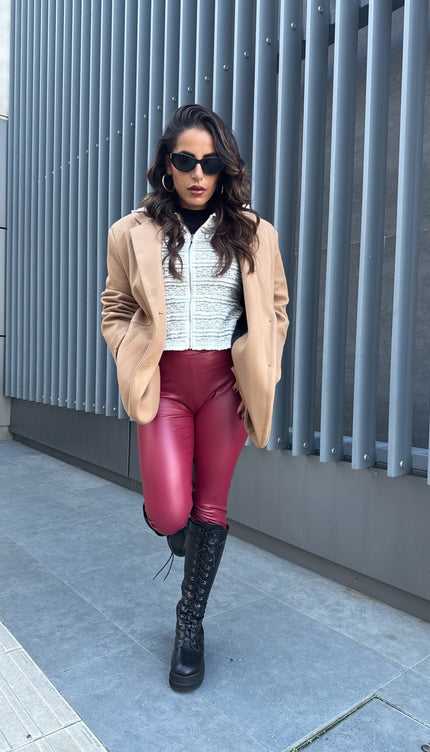 Leggings Ecopelle Bordeaux