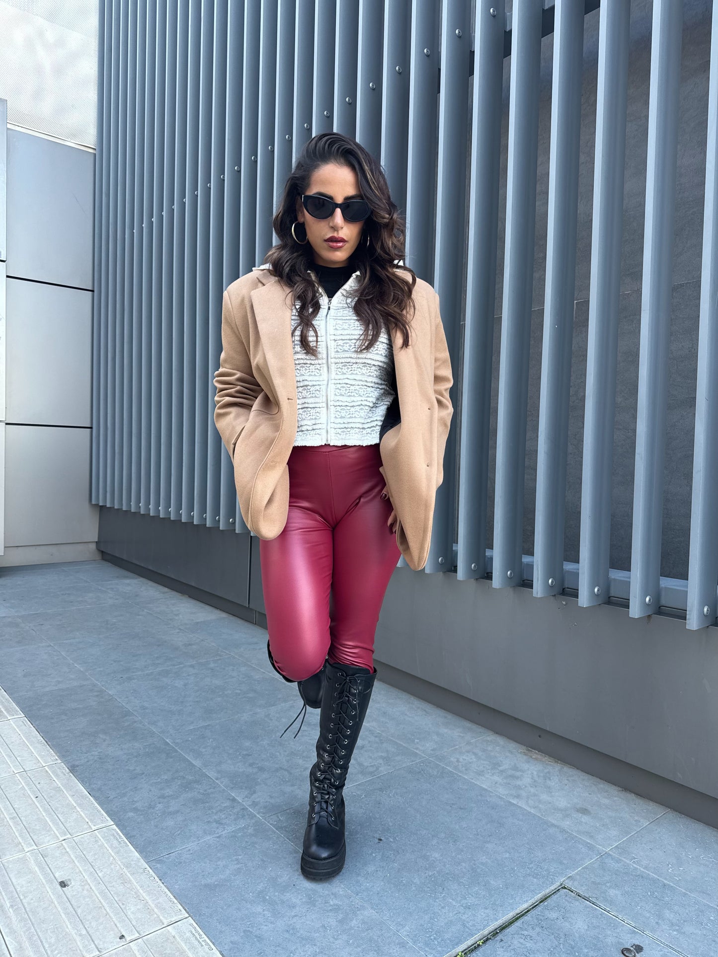 Leggings Ecopelle Bordeaux