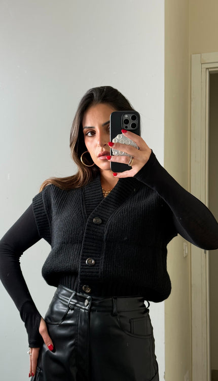 Gilet Lana Nero
