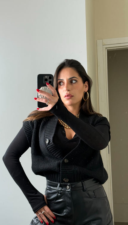 Gilet Lana Nero