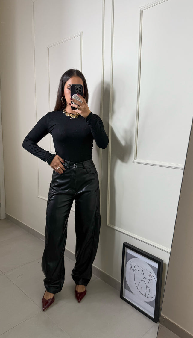 Pantalone Lumina Ecopelle nero