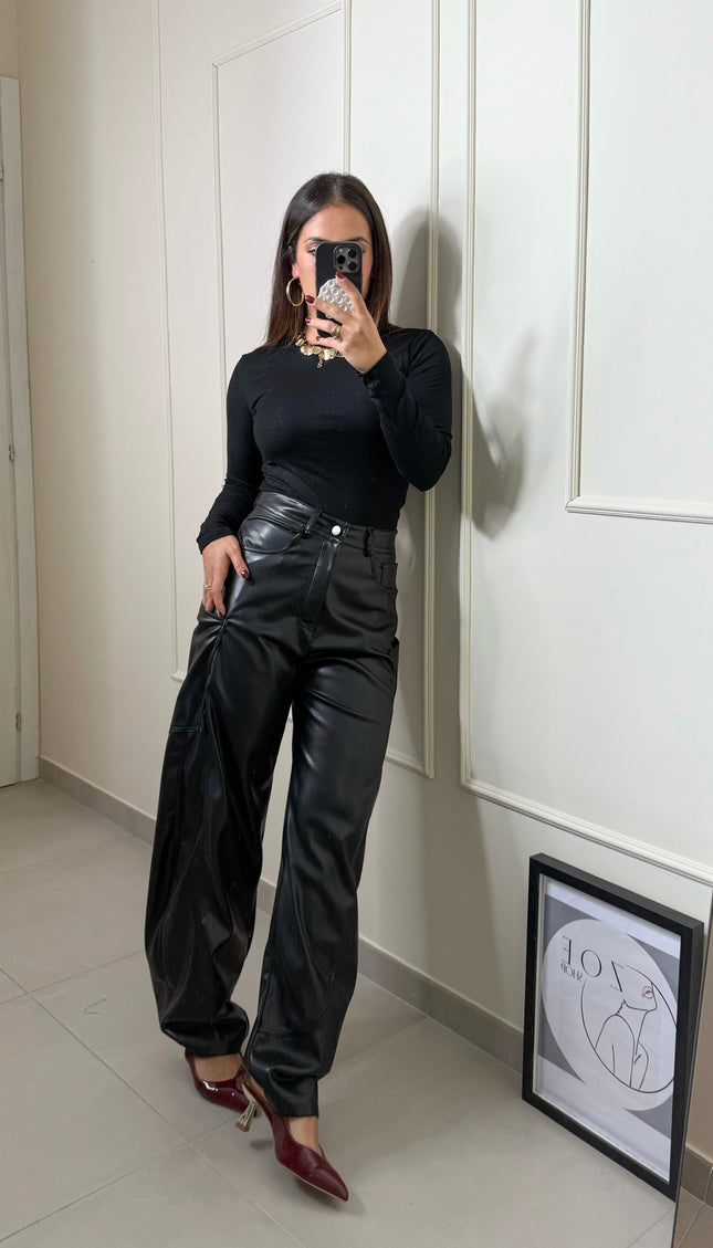 Pantalone Lumina Ecopelle nero