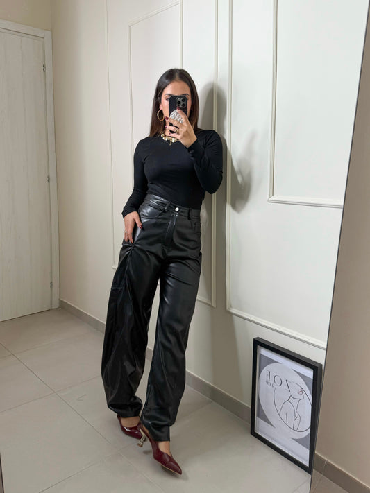 Pantalone Lumina Ecopelle nero