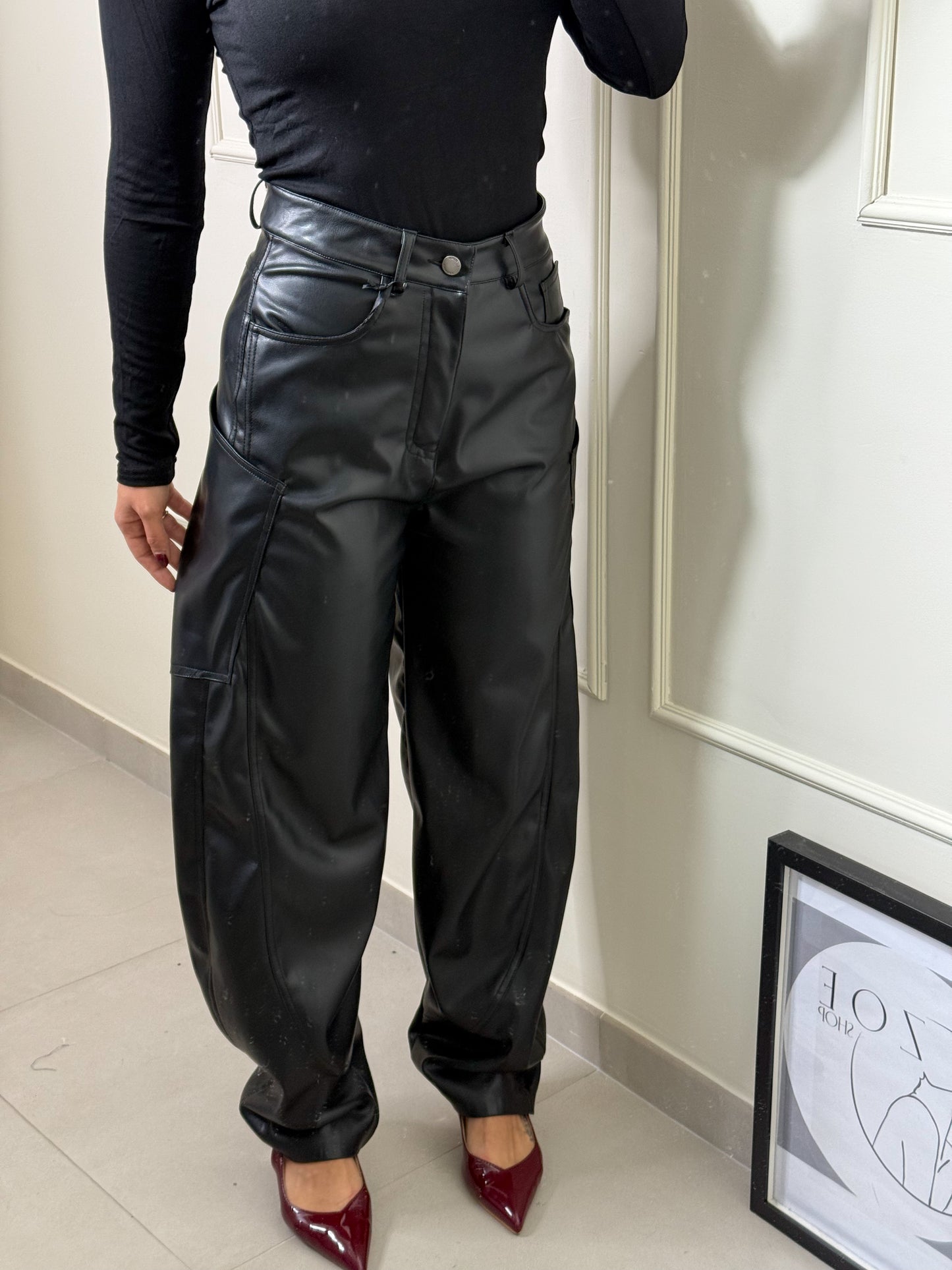 Pantalone Lumina Ecopelle nero